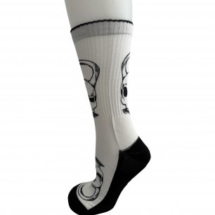 DIRTY SKULL WHITE Printed Pattern Socks