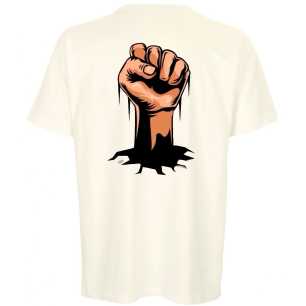 DON'T QUIT Beige Oversized T-Shirt