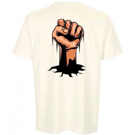DON'T QUIT Beige Oversized T-Shirt