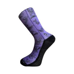 CHAINSAW BUNNY PURPLE Printed Pattern Socks