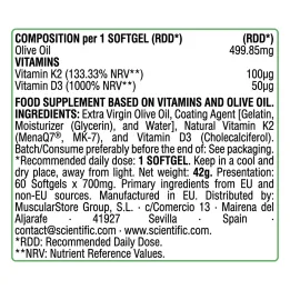Vitamin D3 2000IU + K2 100MCG 60 Softgels